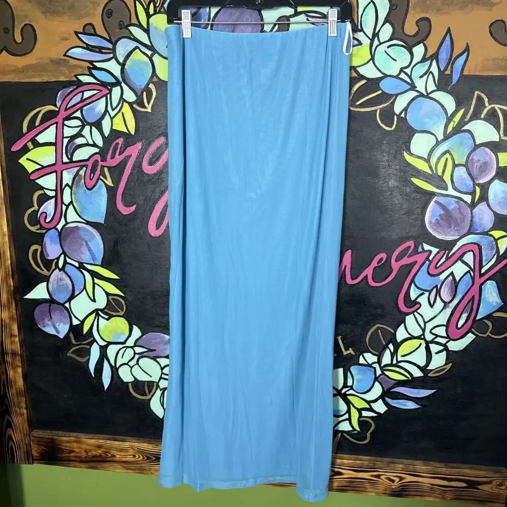Princess Polly Maxi Skirt, Size 8, Aqua Blue